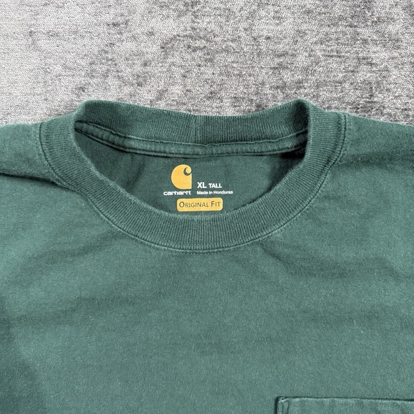 Carhartt Men's Long Sleeve Pocket Tee Shirt K126 HTG Hunter Green Size XL Tall - Picture 8 of 11
